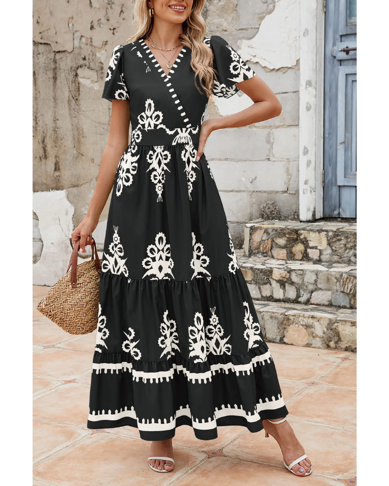 Shesways® LinenChic Wrap Maxi Dress