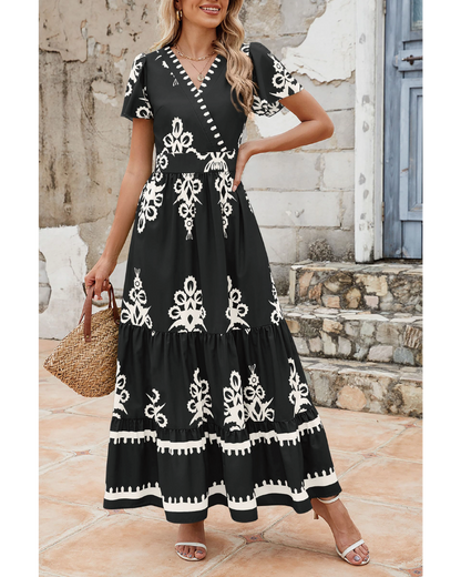 Shesways® LinenChic Wrap Maxi Dress