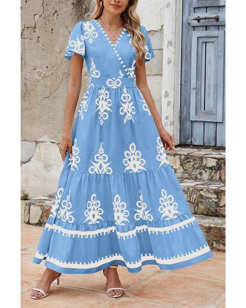 Shesways® LinenChic Wrap Maxi Dress