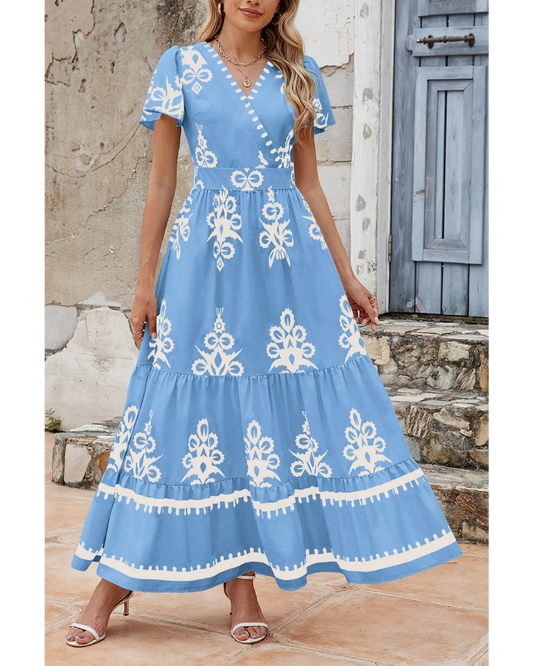 Shesways® LinenChic Wrap Maxi Dress